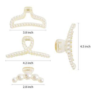 Deka 5 large pearl hair clips White black hair clips coarse long hair clipsWomen